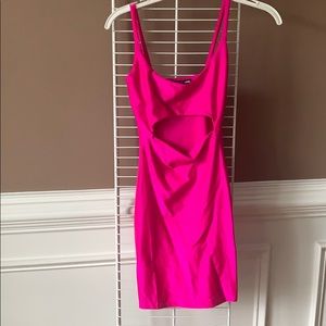 Hot pink fashion nova bodycon dress